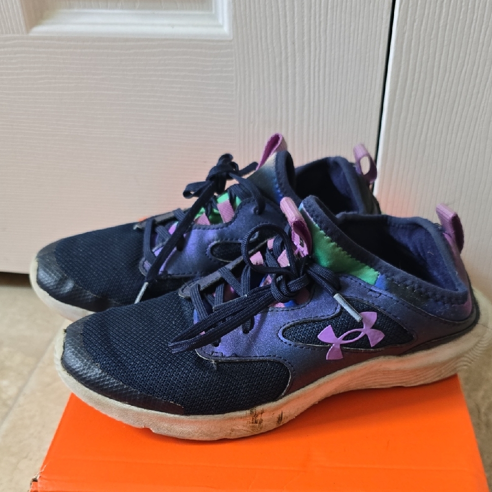 Under Armour Kids' Navy and Purple Sneakers GIRLS SIZE 4